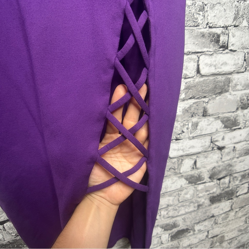 EUC Lovers + Friends AALIYAH Purple Midi Dress Size Small - Picture 5 of 12